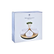 Satz für Appetithäppchen DKD Home Decor Bambus Steingut Tropical (15 Stücke) (23,5 x 23,5 x 1,5 cm)