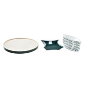 Satz für Appetithäppchen DKD Home Decor Holz Bettlaken grün Steingut (22 x 22 x 1 cm) (6 Stücke)