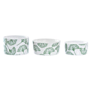 Satz für Appetithäppchen DKD Home Decor Bettlaken Bambus Steingut Tropical (4 Stücke) (18 x 18 x 1 cm)