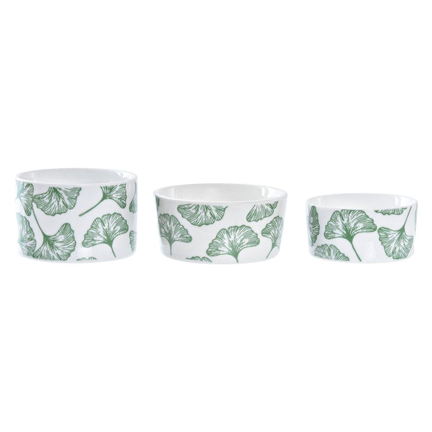 Satz für Appetithäppchen DKD Home Decor Bettlaken Bambus Steingut Tropical (4 Stücke) (18 x 18 x 1 cm)