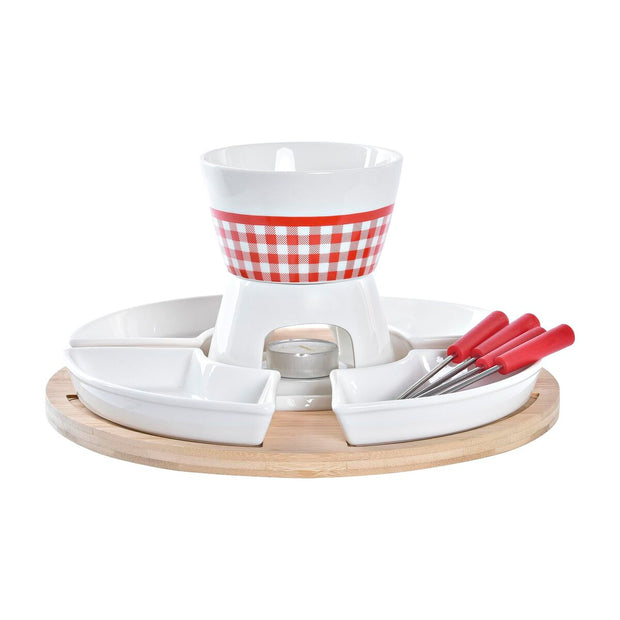 Fondue Set DKD Home Decor Rot (26,5 x 26,5 x 1,5 cm) (10 pcs)