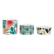 Satz für Appetithäppchen DKD Home Decor Bunt Bambus Steingut Tropical (4 Stücke) (20 x 20 x 8 cm)