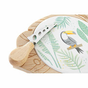 Käsebrett DKD Home Decor Laken Bunt Bambus Steingut Tropical (28 x 18 x 3 cm) (3 Stücke)
