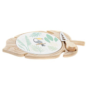 Käsebrett DKD Home Decor Laken Bunt Bambus Steingut Tropical (28 x 18 x 3 cm) (3 Stücke)