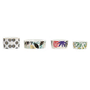 Satz für Appetithäppchen DKD Home Decor Bunt Bambus Steingut Tropical (23 x 23 x 5,6 cm) (5 Stücke)
