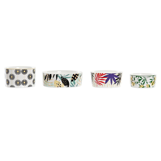 Satz für Appetithäppchen DKD Home Decor Bunt Bambus Steingut Tropical (23 x 23 x 5,6 cm) (5 Stücke)