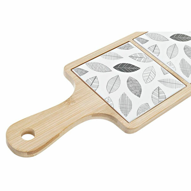 Satz für Appetithäppchen DKD Home Decor Bettlaken Bambus Steingut (44 x 12 x 1 cm) (4 Stücke)