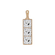 Satz für Appetithäppchen DKD Home Decor Bettlaken Bambus Steingut (44 x 12 x 1 cm) (4 Stücke)