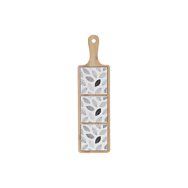 Satz für Appetithäppchen DKD Home Decor Bettlaken Bambus Steingut (44 x 12 x 1 cm) (4 Stücke)