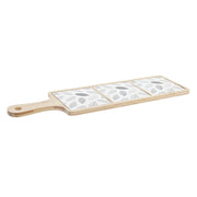 Satz für Appetithäppchen DKD Home Decor Bettlaken Bambus Steingut (44 x 12 x 1 cm) (4 Stücke)