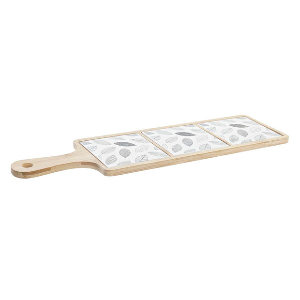 Satz für Appetithäppchen DKD Home Decor Bettlaken Bambus Steingut (44 x 12 x 1 cm) (4 Stücke)