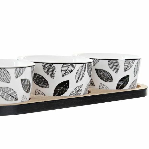 Satz für Appetithäppchen DKD Home Decor Bettlaken Bambus Steingut (28,5 x 10 x 5 cm) (4 Stücke)