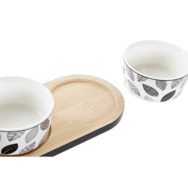 Satz für Appetithäppchen DKD Home Decor Bettlaken Bambus Steingut (28,5 x 10 x 5 cm) (4 Stücke)