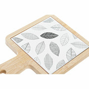 Tablett für Snacks DKD Home Decor Bettlaken Bambus Steingut (18 x 12 x 1 cm)