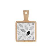 Tablett für Snacks DKD Home Decor Bettlaken Bambus Steingut (18 x 12 x 1 cm)