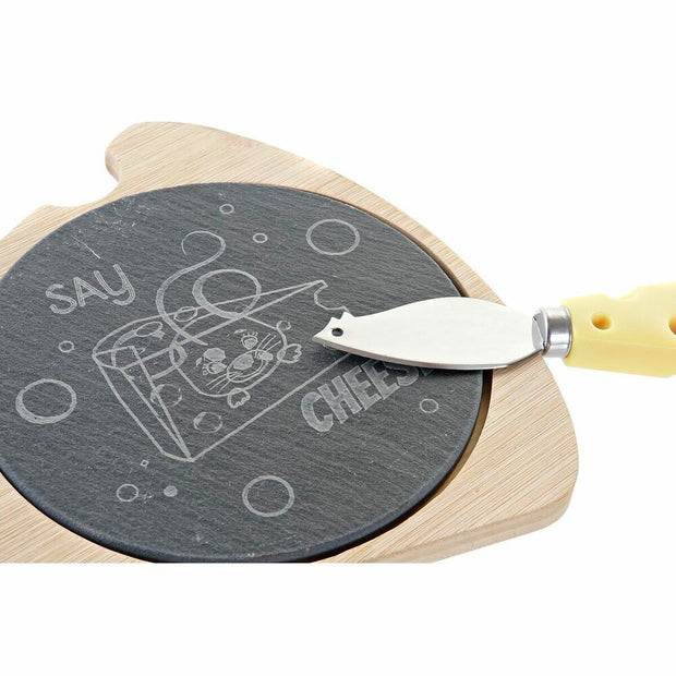 Käsebrett DKD Home Decor Say Cheese Tafel Bambus (28,5 x 20 x 2,3 cm)