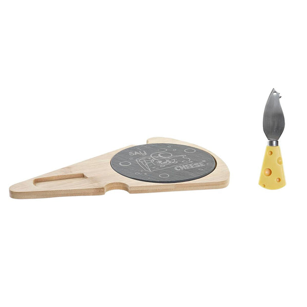 Käsebrett DKD Home Decor Say Cheese Tafel Bambus (28,5 x 20 x 2,3 cm)