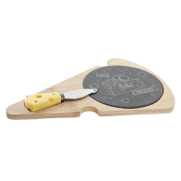 Käsebrett DKD Home Decor Say Cheese Tafel Bambus (28,5 x 20 x 2,3 cm)