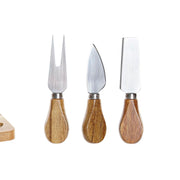 Schneidebrett DKD Home Decor 3 Messer Edelstahl Akazienholz (28,5 x 20 x 2,9 cm) (4 pcs)