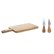 Schneidebrett DKD Home Decor 2 Messer Edelstahl Akazienholz (34 x 16 x 3,2 cm) (3 pcs)