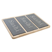 Sushi-Set DKD Home Decor natürlich Schwarz Tafel Bambus (25 x 19 x 3 cm)
