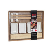 Sushi-Set DKD Home Decor natürlich Weiß Bambus (28 x 22 x 2,5 cm)