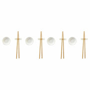 Sushi-Set DKD Home Decor natürlich Weiß Bambus Steingut (27,3 x 20,3 x 2,5 cm)