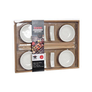 Sushi-Set DKD Home Decor natürlich Weiß Bambus Steingut (27,3 x 20,3 x 2,5 cm)