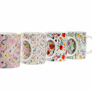Henkelbecher DKD Home Decor Porzellan Bunt Blomster Shabby Chic (320 ml) (4 Stück)