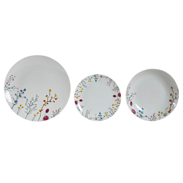 Geschirr-Set DKD Home Decor Blomster Porzellan (18 pcs)