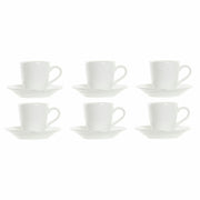 Satz von Kaffeetassen DKD Home Decor Weiß Steingut (90 ml)