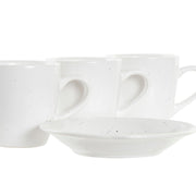 Satz von Kaffeetassen DKD Home Decor Weiß Steingut (90 ml)