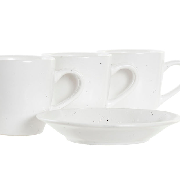 Satz von Kaffeetassen DKD Home Decor Weiß Steingut (90 ml)