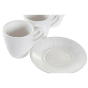 Satz von Kaffeetassen DKD Home Decor Weiß Steingut (90 ml)