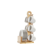 Satz von Kaffeetassen DKD Home Decor Weiß Steingut (90 ml)