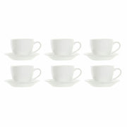 Satz von Kaffeetassen DKD Home Decor Weiß Steingut (150 ml)