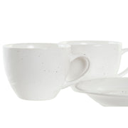 Satz von Kaffeetassen DKD Home Decor Weiß Steingut (150 ml)