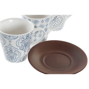 Satz von Kaffeetassen DKD Home Decor Blau Braun Steingut (150 ml)