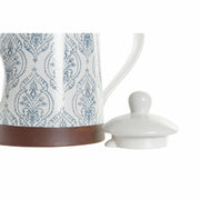 Teekanne DKD Home Decor Kautschukholz Weiß Steingut (1 L)