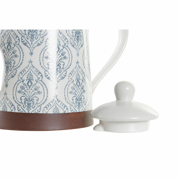 Teekanne DKD Home Decor Kautschukholz Weiß Steingut (1 L)