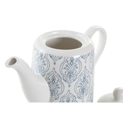 Teekanne DKD Home Decor Kautschukholz Weiß Steingut (1 L)
