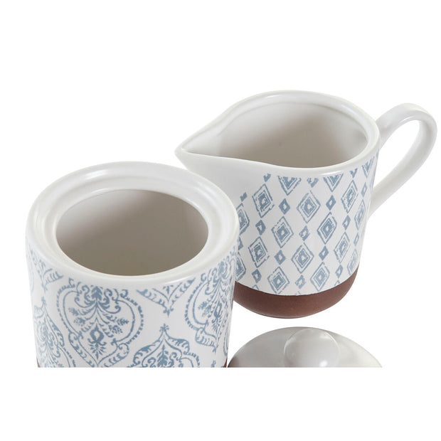 Zuckerdose DKD Home Decor Aluminium Steingut (12,5 x 6,5 x 8 cm) (2 pcs)
