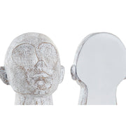 Bookend DKD Home Decor Grey Worn-out Resin Head (15 x 11 x 21 cm)