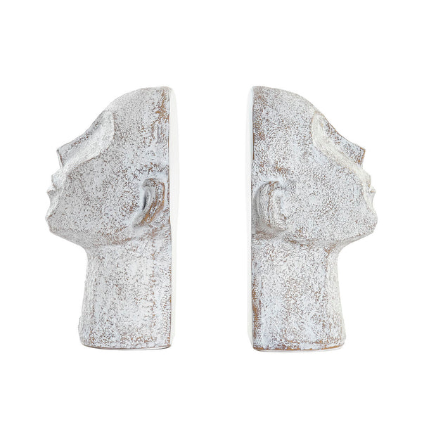 Bookend DKD Home Decor Grey Worn-out Resin Head (15 x 11 x 21 cm)