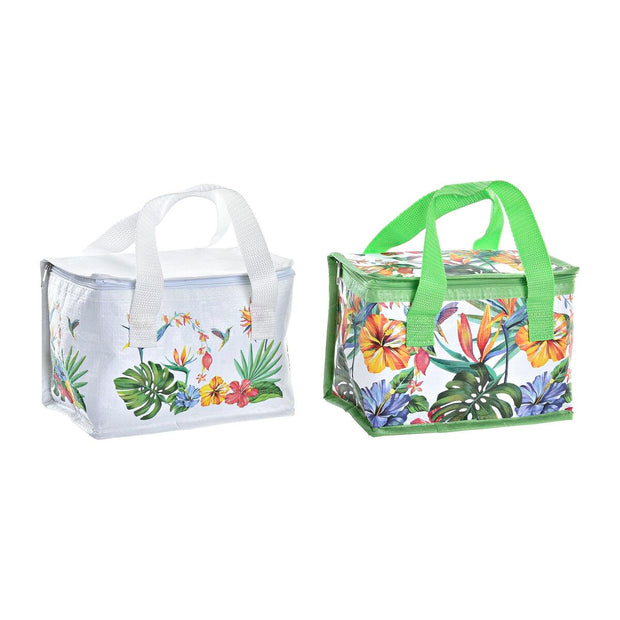 Cool Bag DKD Home Decor White Green PP Nylon (21 x 14 x 13 cm) (2 Units)