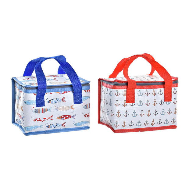 Cool Bag DKD Home Decor Red Blue PP Nylon (21 x 14 x 13 cm) (2 Units)