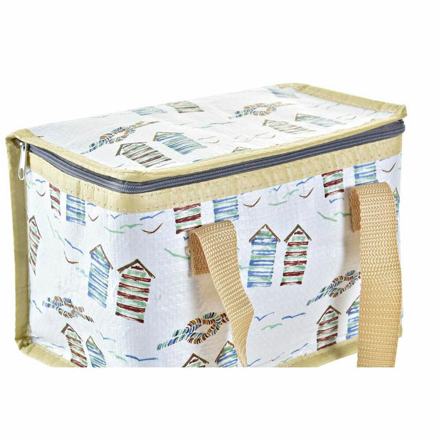 Cool Bag DKD Home Decor Beige Blue PP Nylon (21 x 14 x 13 cm) (2 Units)