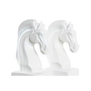 Bookend DKD Home Decor White Chess Horse Resin (10 x 7 x 24 cm)