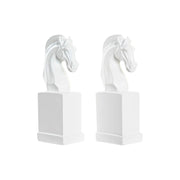 Bookend DKD Home Decor White Chess Horse Resin (10 x 7 x 24 cm)