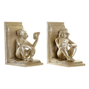 Bookend DKD Home Decor Champagne Resin Colonial Monkey (13 x 12 x 17,5 cm)